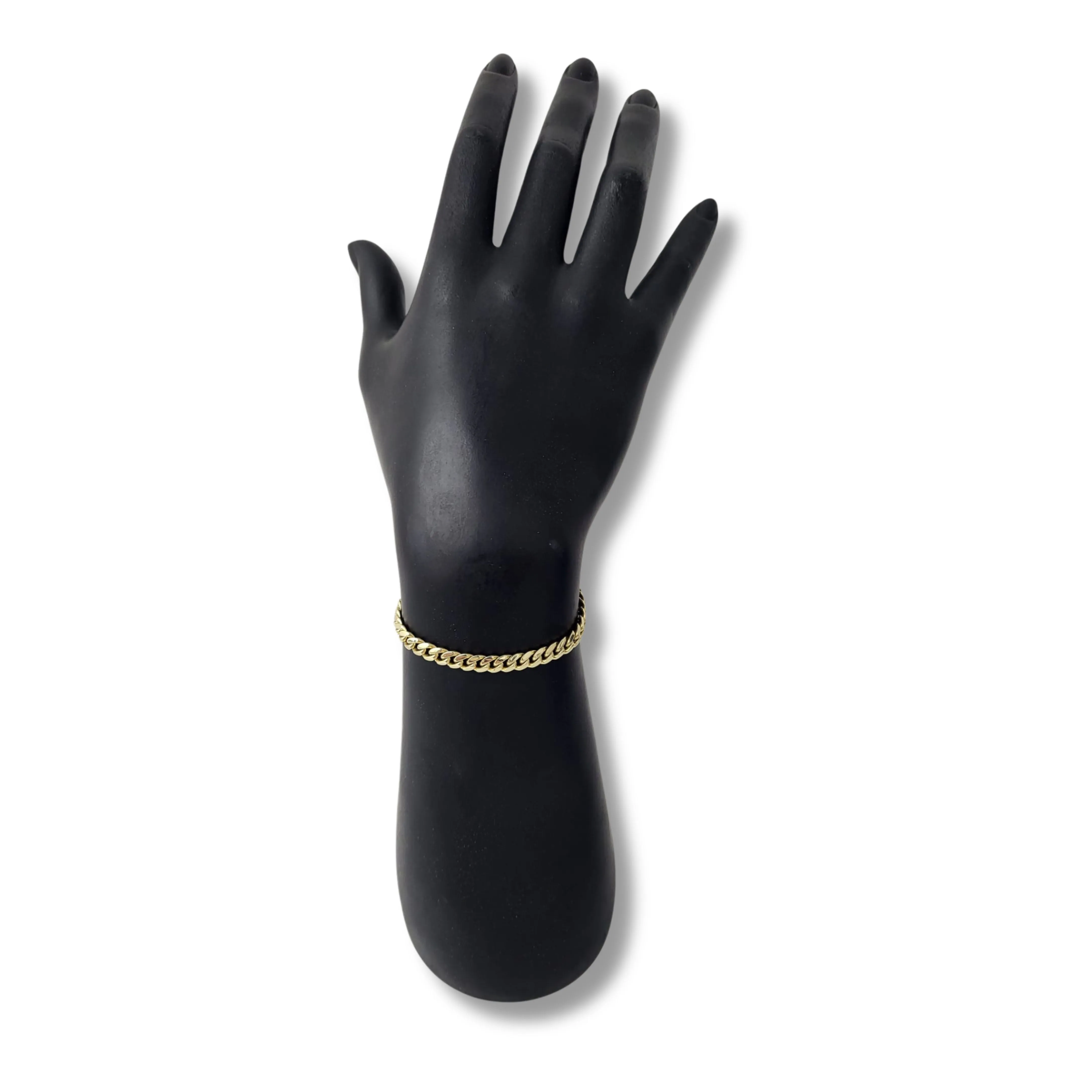 10K Yellow Gold Solid Cuban Link Bracelet