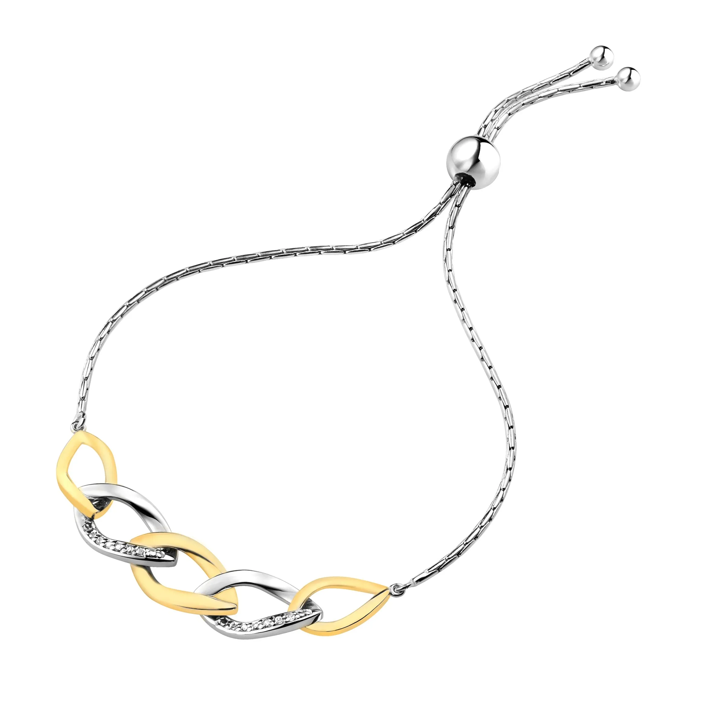 1/20 cttw Diamond Bolo Bracelet in .925 Sterling Silver