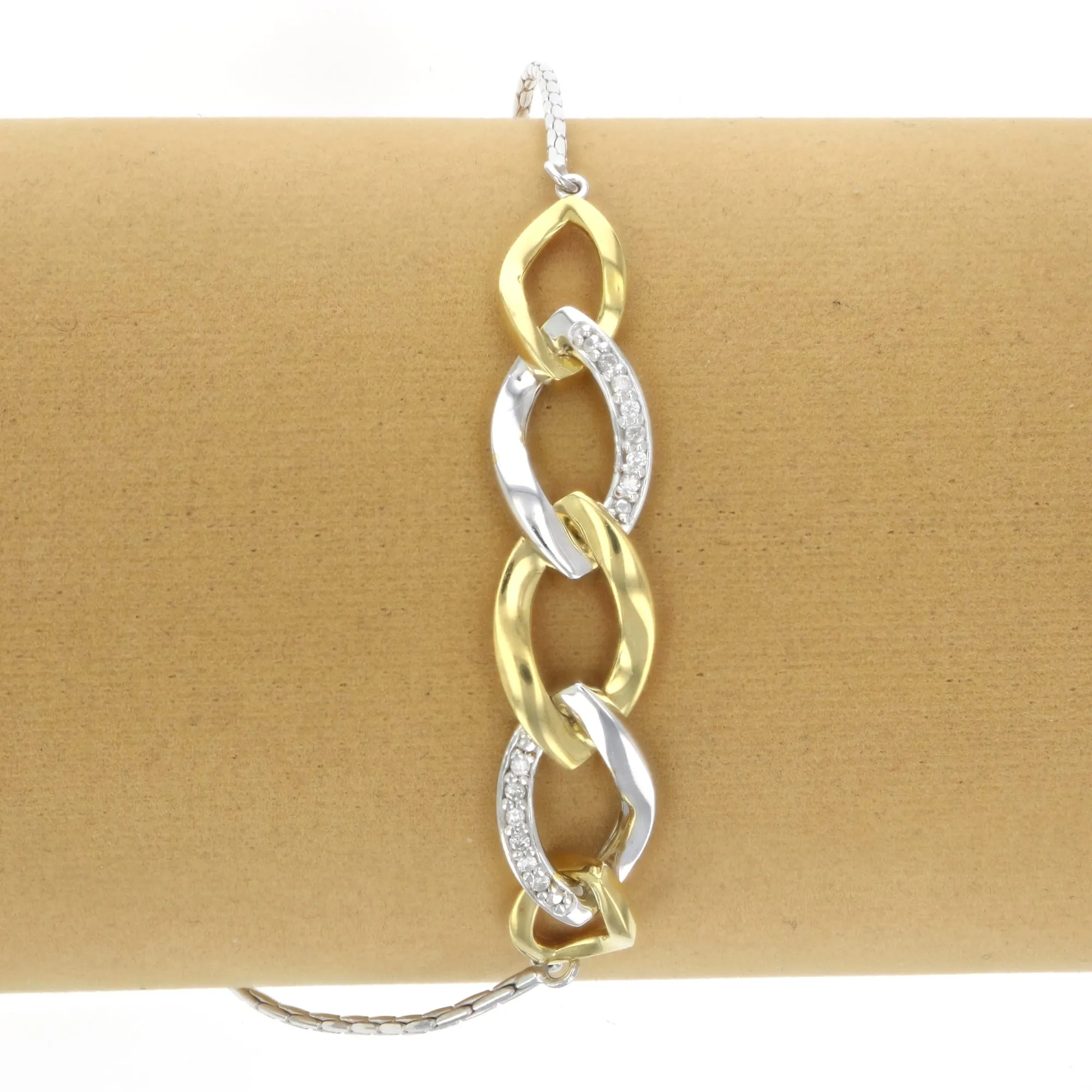 1/20 cttw Diamond Bolo Bracelet in .925 Sterling Silver