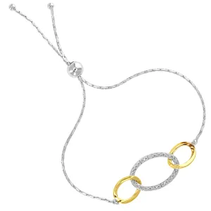 1/20 cttw Diamond Bolo Bracelet in .925 Sterling Silver