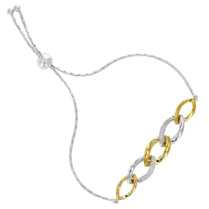 1/20 cttw Diamond Bolo Bracelet in .925 Sterling Silver