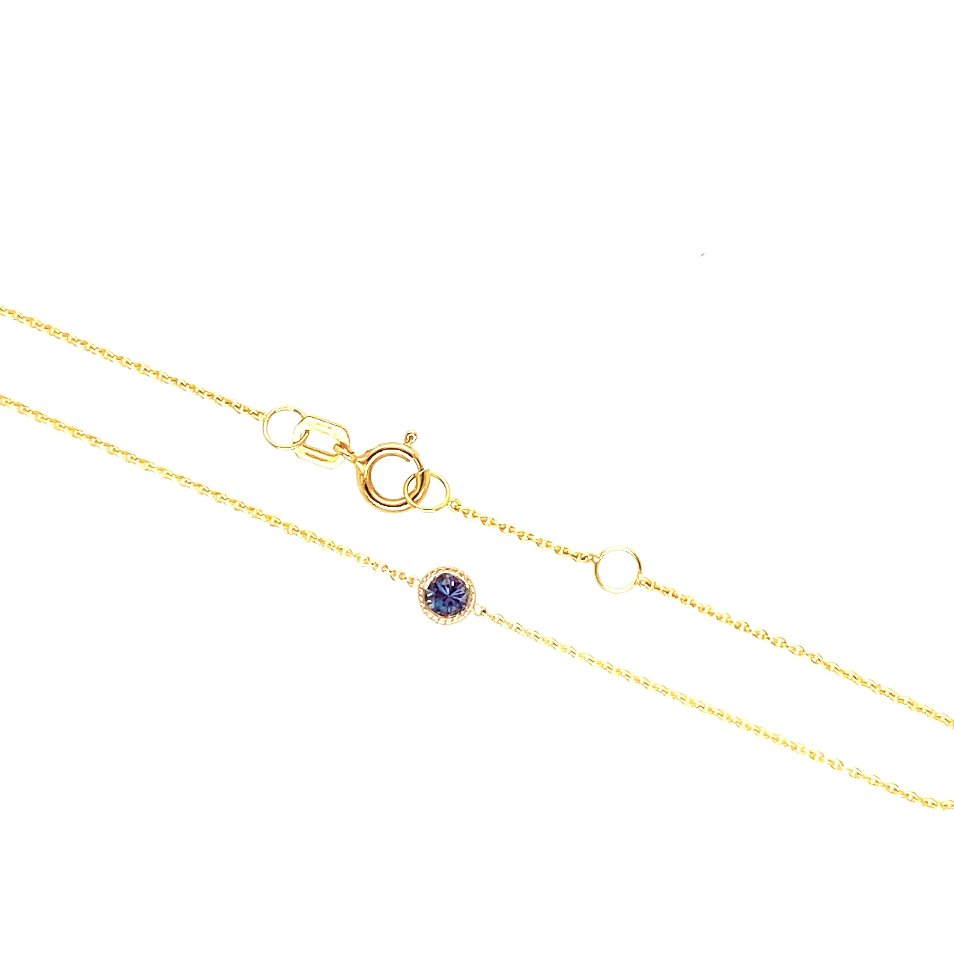 14K Gold Alexandrite Bezel Bracelet