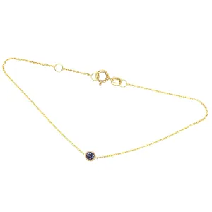 14K Gold Alexandrite Bezel Bracelet