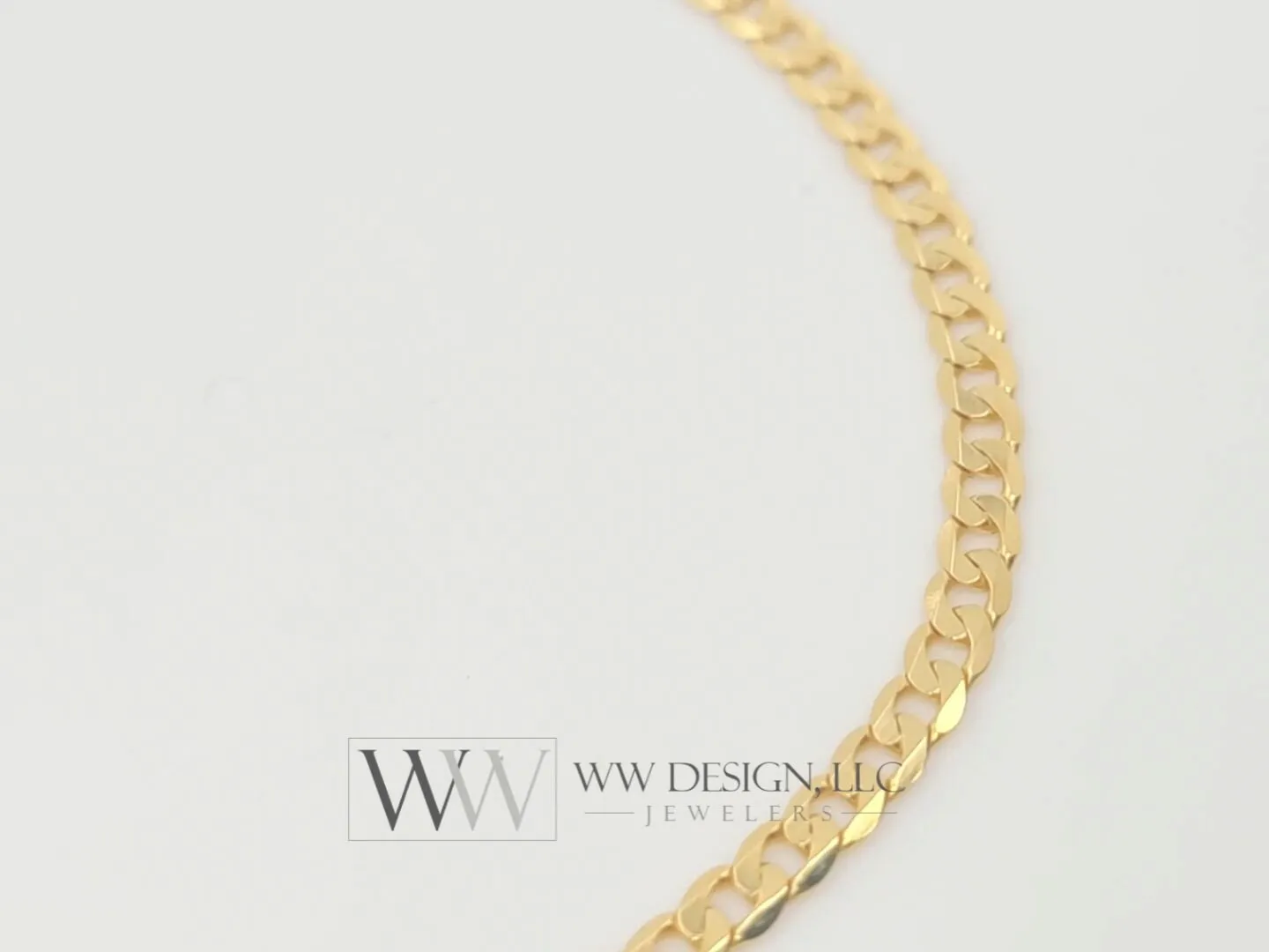 14k Gold Curb Cuban Bracelet FLAT 3mm 14k Solid Yellow Gold Jewelry Gift 7 inches Very Shiny High Polish Bridesmaids Gift Christmas Present