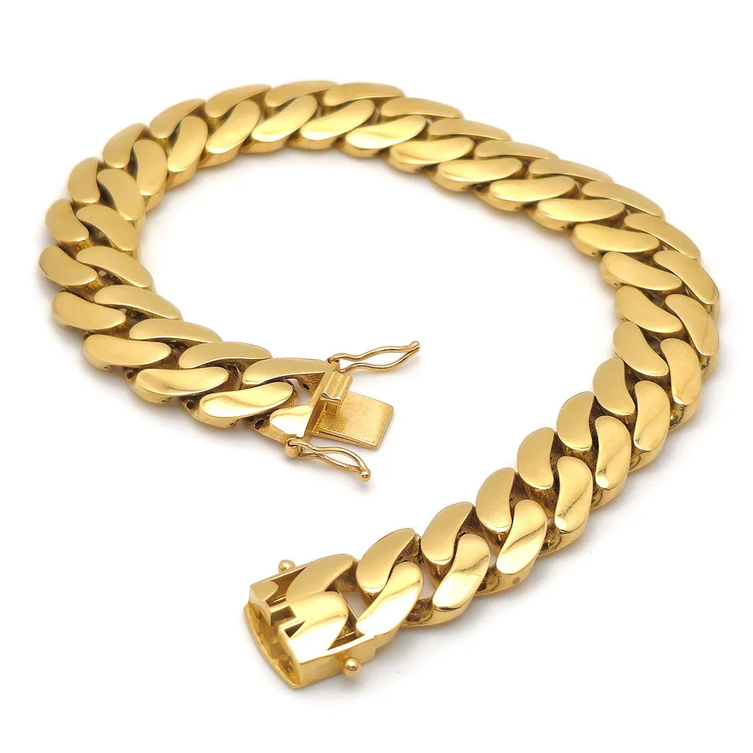 14k Hollow Miami Cuban Link Bracelet 11.5mm