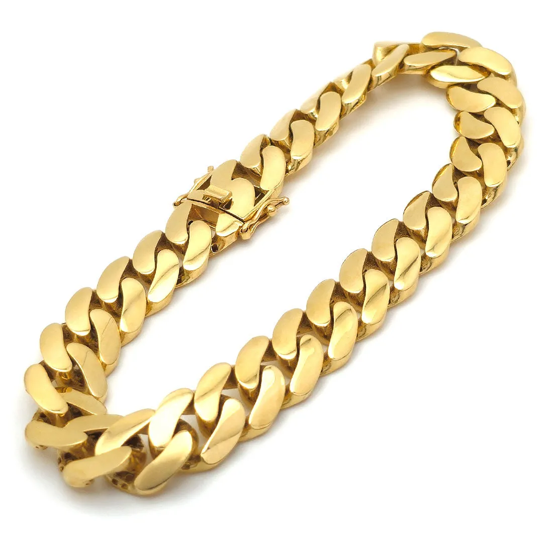 14k Hollow Miami Cuban Link Bracelet 11.5mm