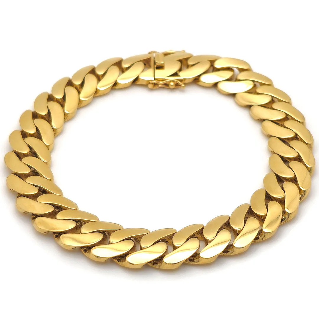 14k Hollow Miami Cuban Link Bracelet 11.5mm