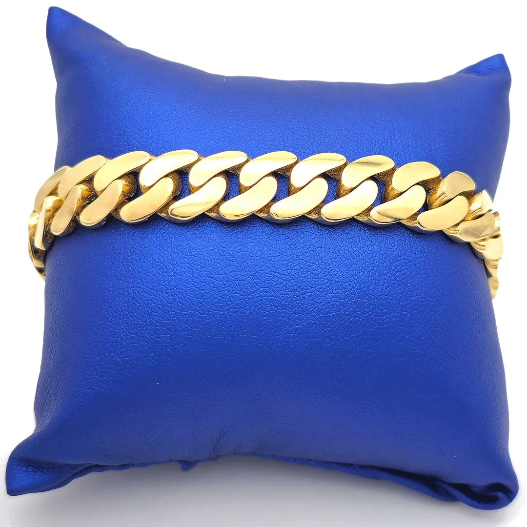 14k Hollow Miami Cuban Link Bracelet 11.5mm