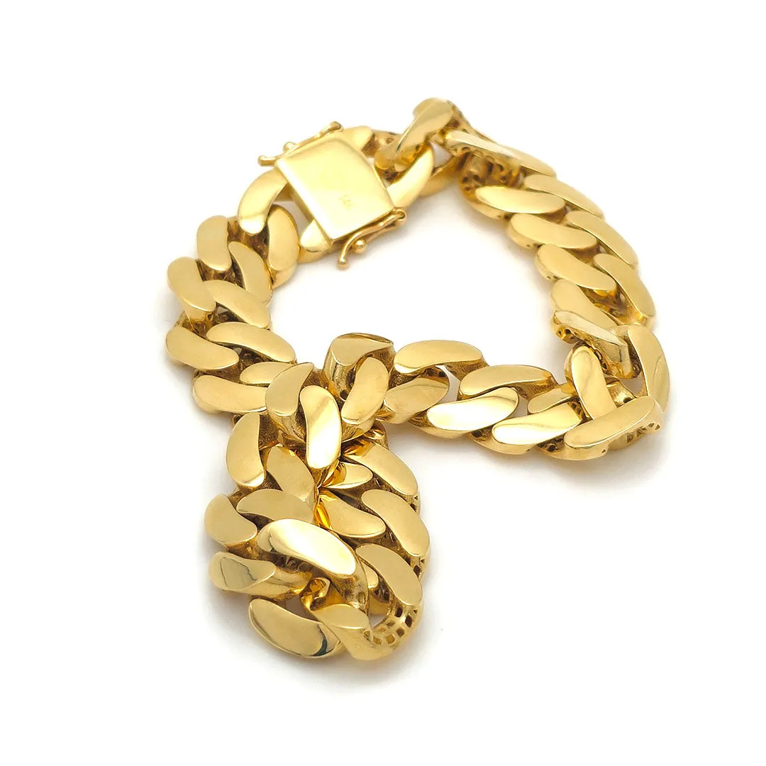 14k Hollow Miami Cuban Link Bracelet 11.5mm