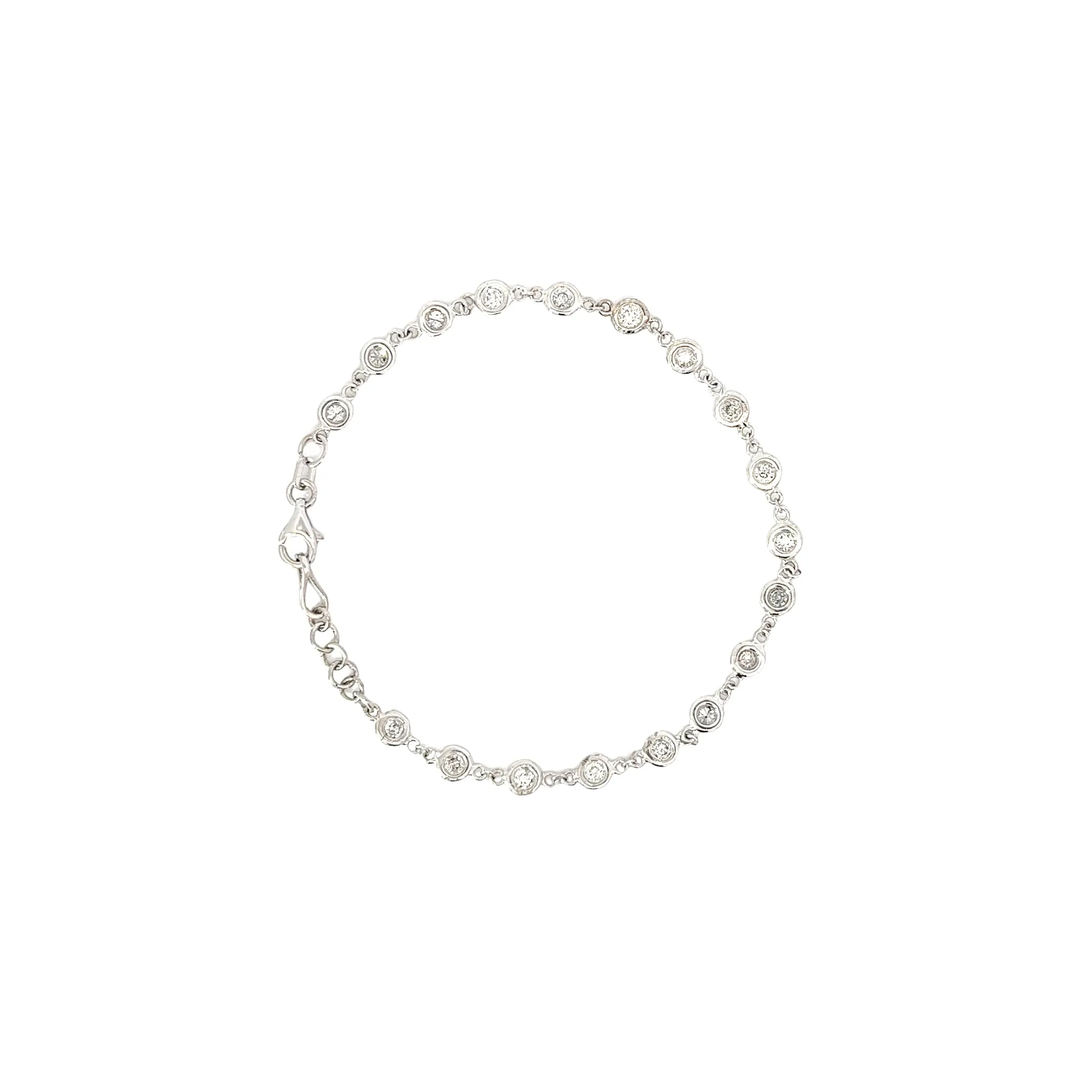 14k white gold 1.50ct H SI1 Round Diamonds by the yard bracelet