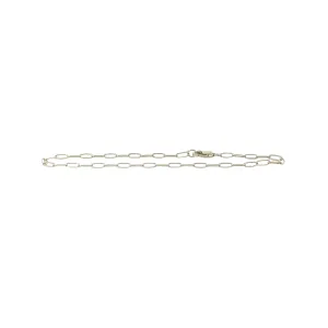 14K YELLOW AND ROSE GOLD  PAPERCLIP 2.1 MM BRACELET 7 INCH