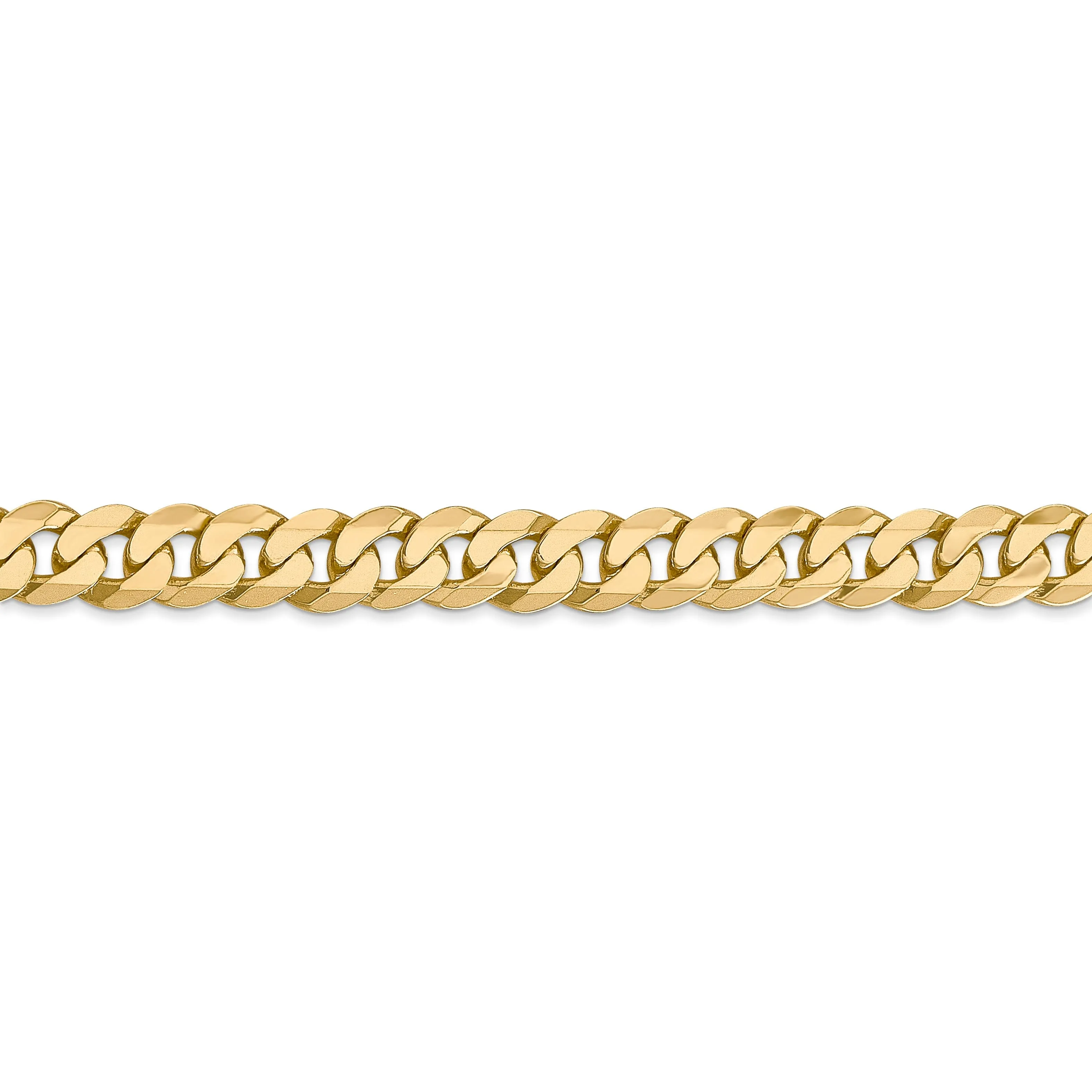 14k Yellow Gold 6.75mm Beveled Curb Bracelet