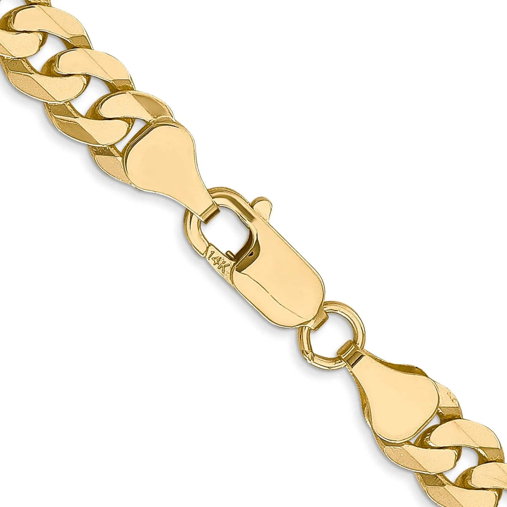 14k Yellow Gold 6.75mm Beveled Curb Bracelet
