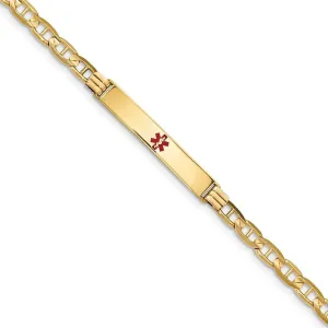 14K Yellow Gold Anchor Link Medical ID Bracelet
