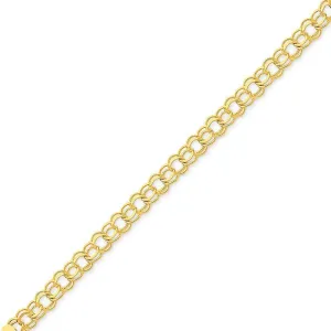 14k Yellow Gold Doubl Link Charm Bracelet