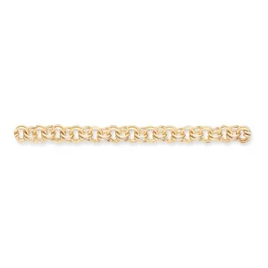 14k Yellow Gold Double Link Charm Bracelet