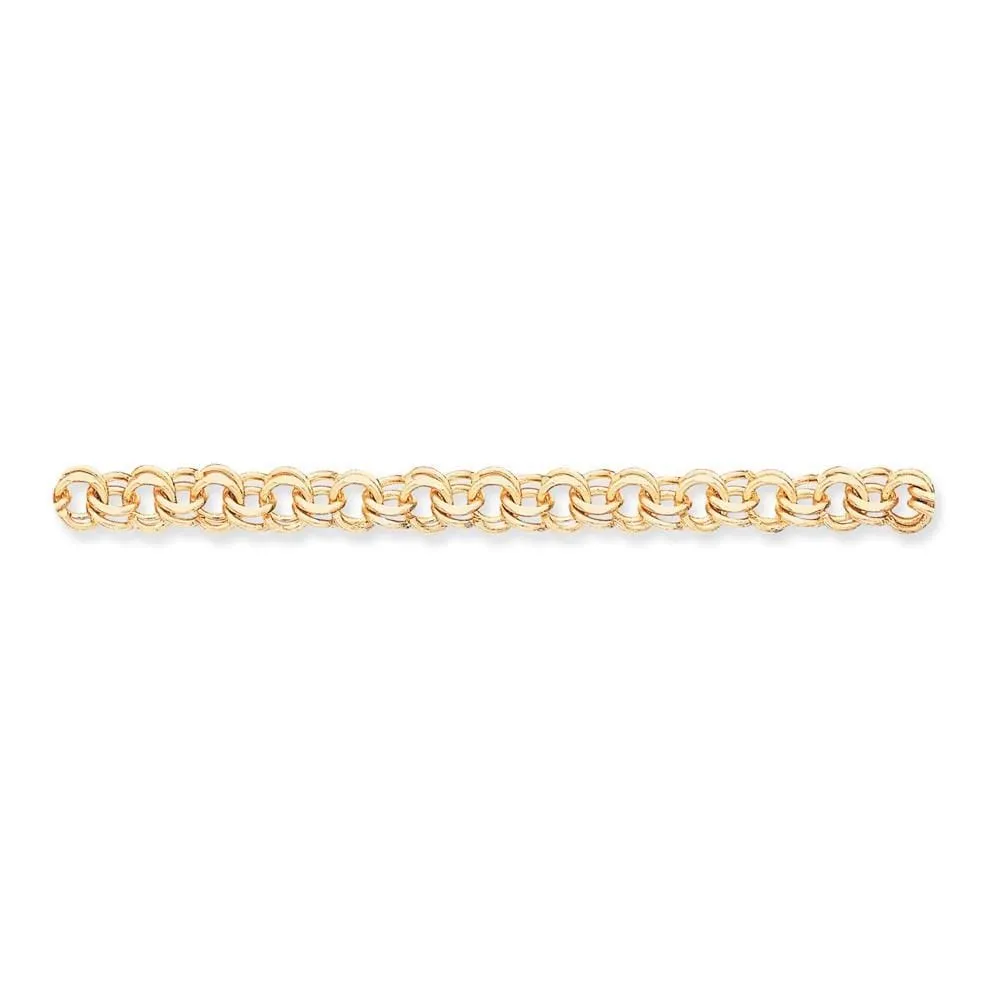 14k Yellow Gold Double Link Charm Bracelet