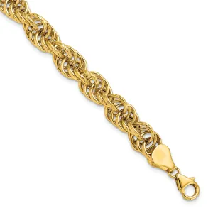 14k Yellow Gold Polished Fancy Link Bracelet