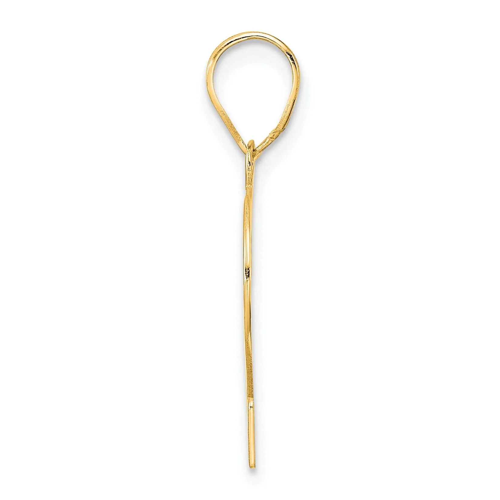 14k Yellow Gold Polished Finish Number 42 Charm Pendant