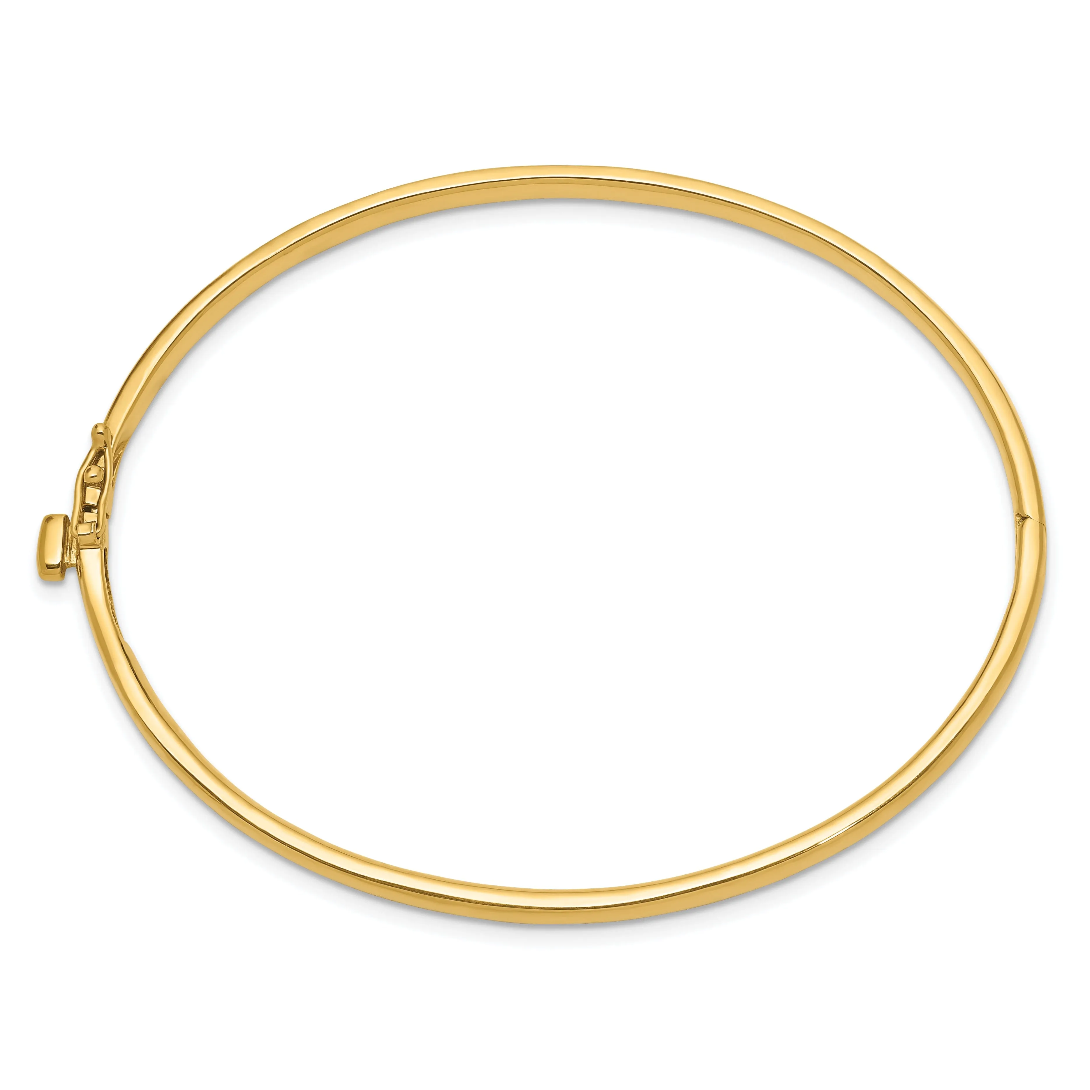 14k Yellow Gold Solid Hinged Bangle Bracelet