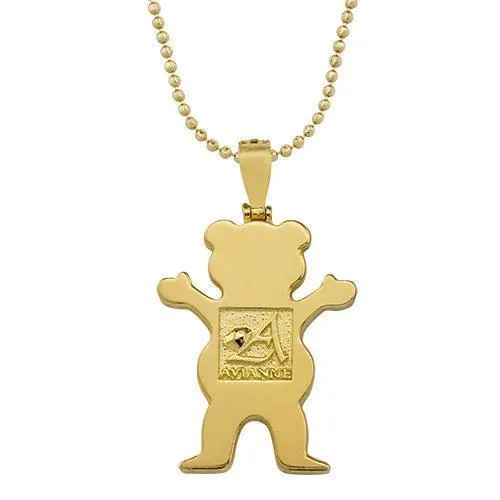 14k Yellow Gold Yellow Enhanced Diamond Bear Pendant 1.51 Ctw