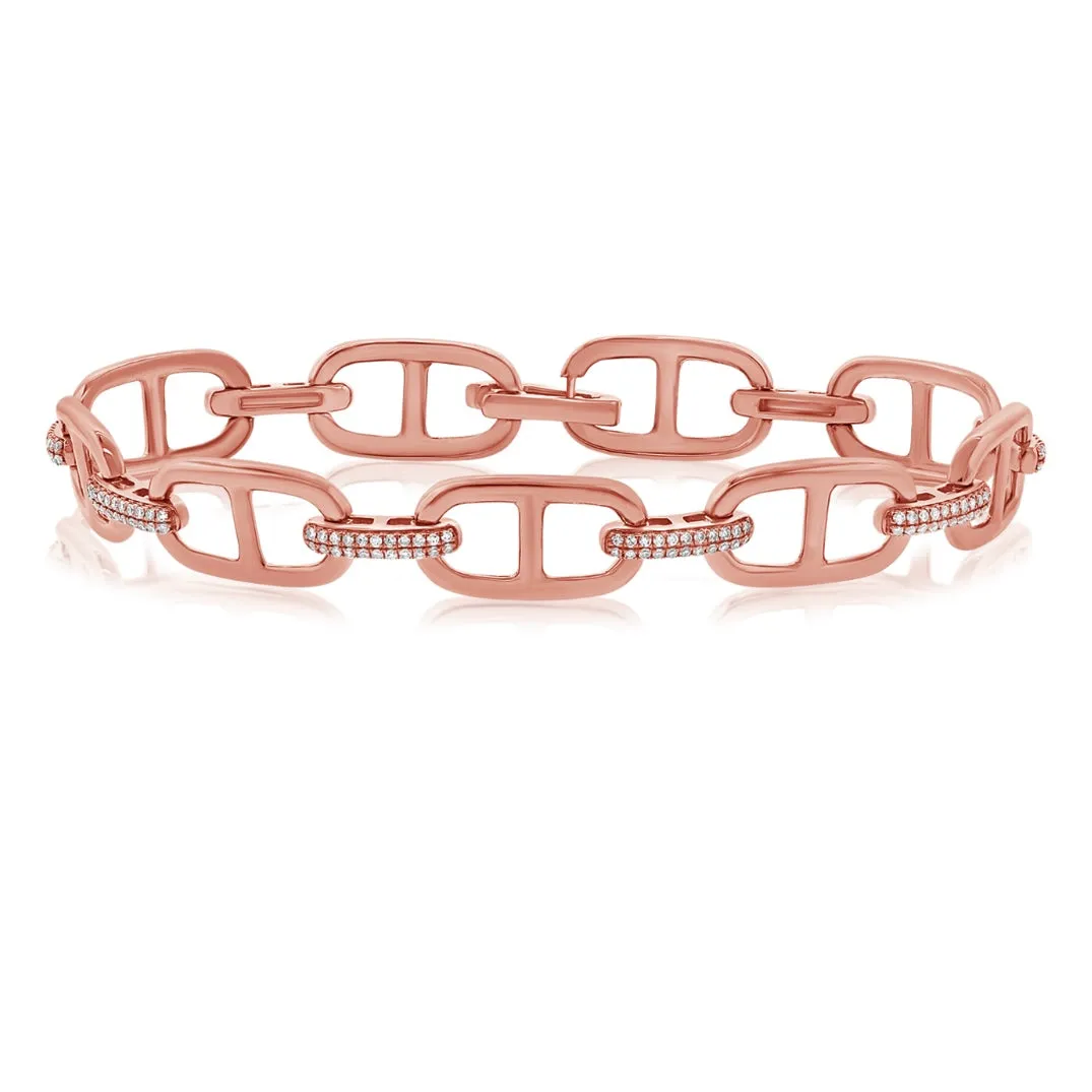14KT Gold Diamond Brianna Link Bracelet
