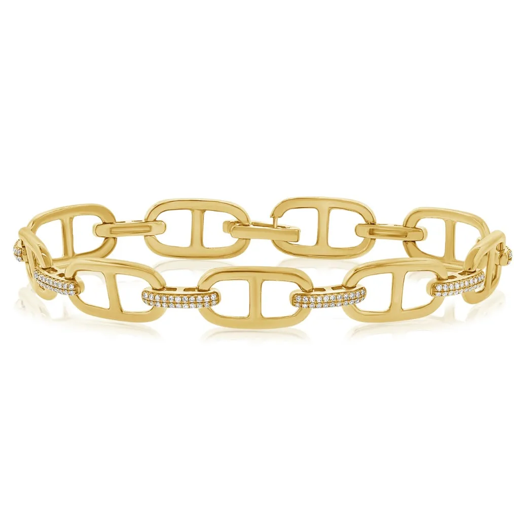 14KT Gold Diamond Brianna Link Bracelet