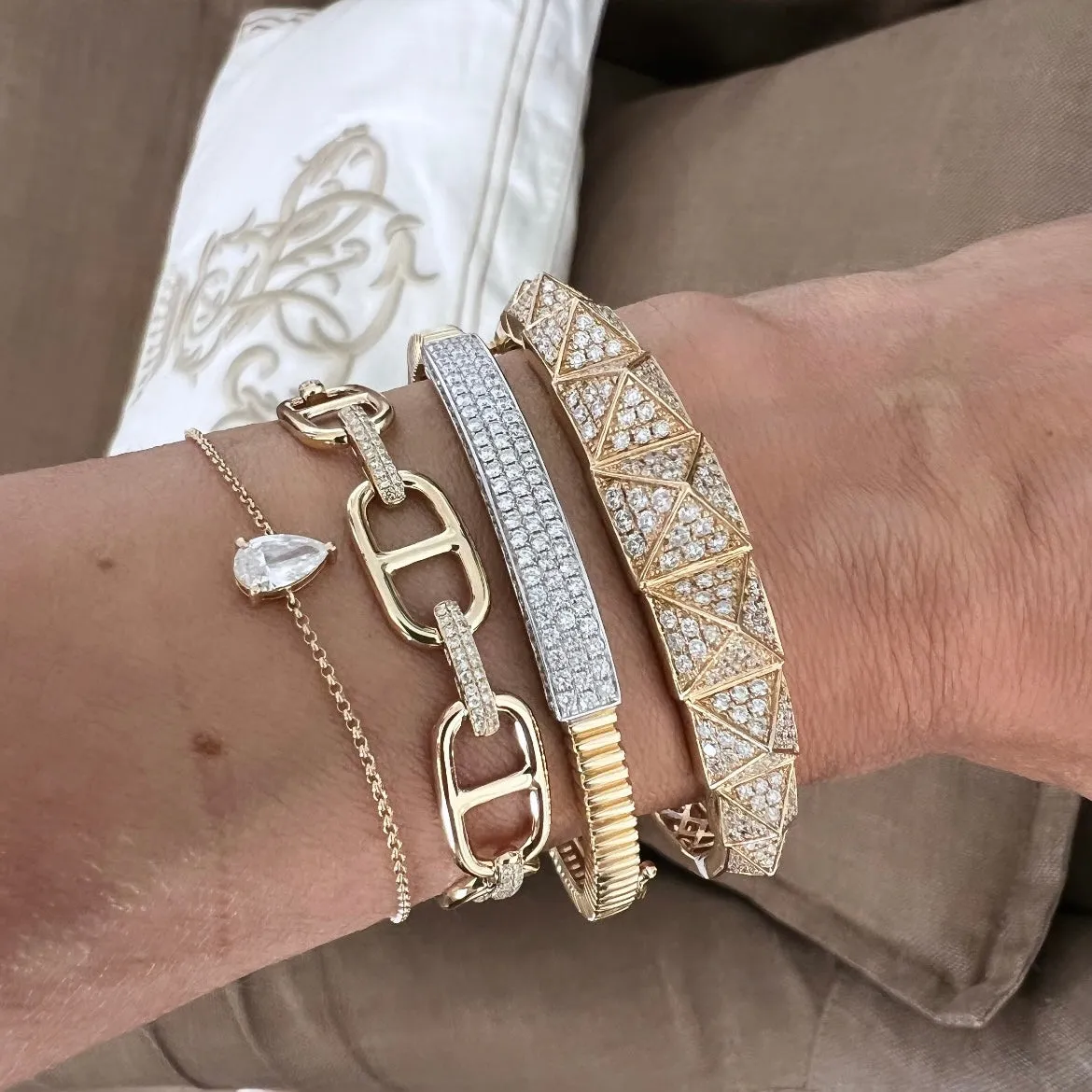 14KT Gold Diamond Brianna Link Bracelet