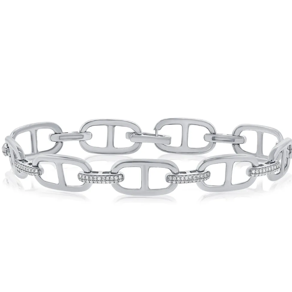 14KT Gold Diamond Brianna Link Bracelet