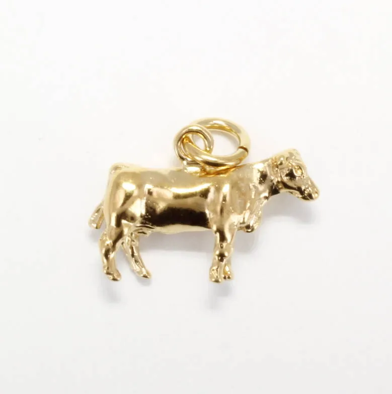 14kt Gold Vermeil Cow Charm
