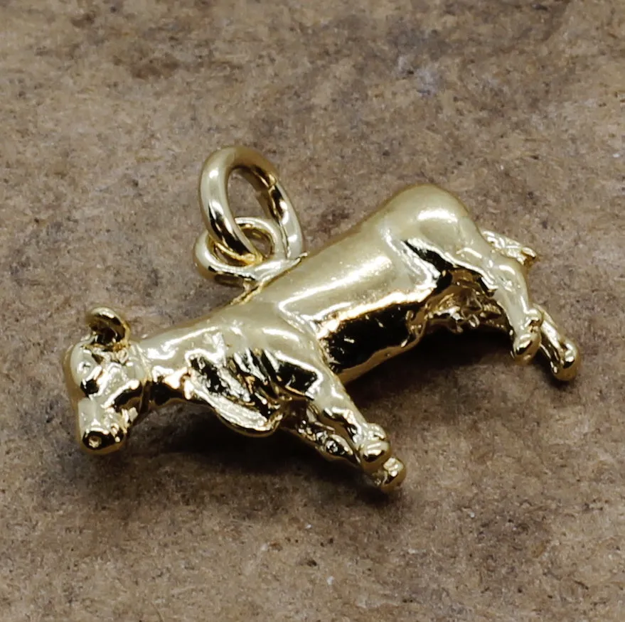 14kt Gold Vermeil Cow Charm