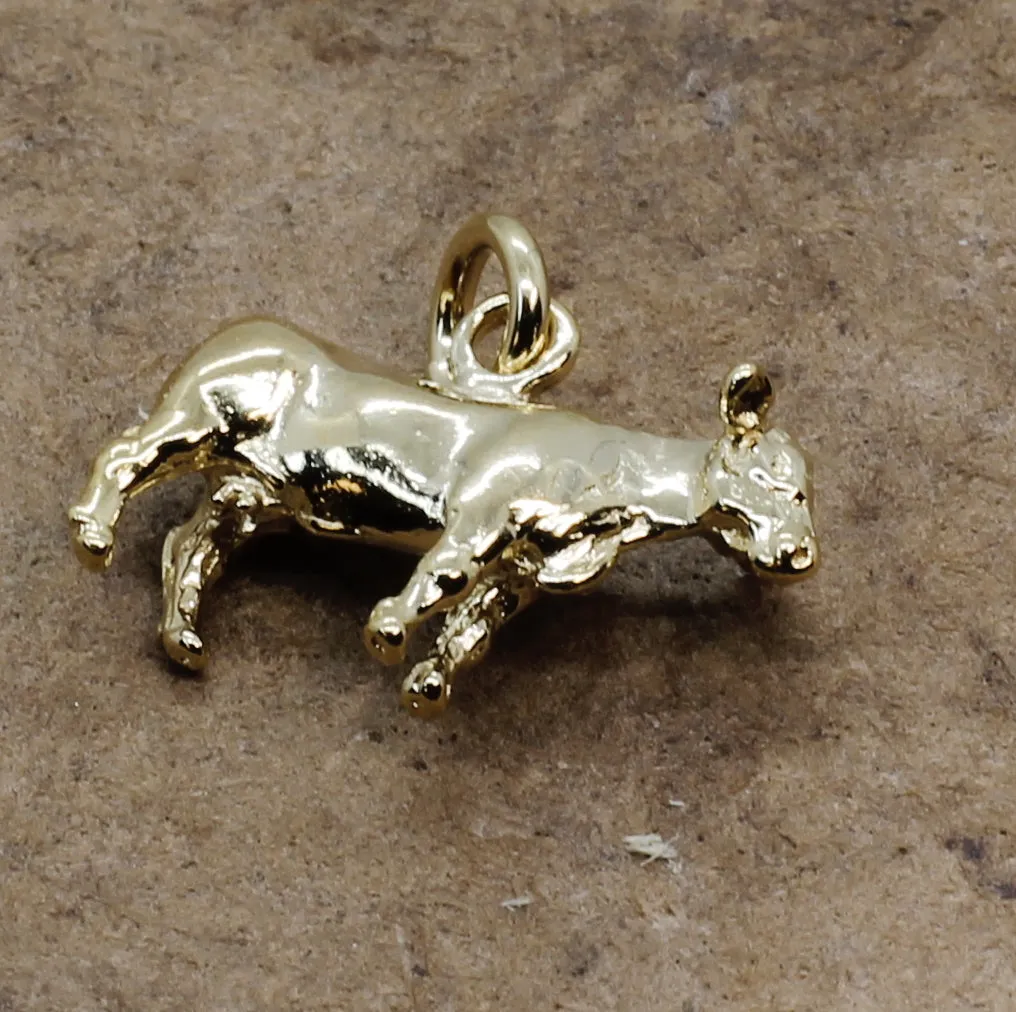 14kt Gold Vermeil Cow Charm