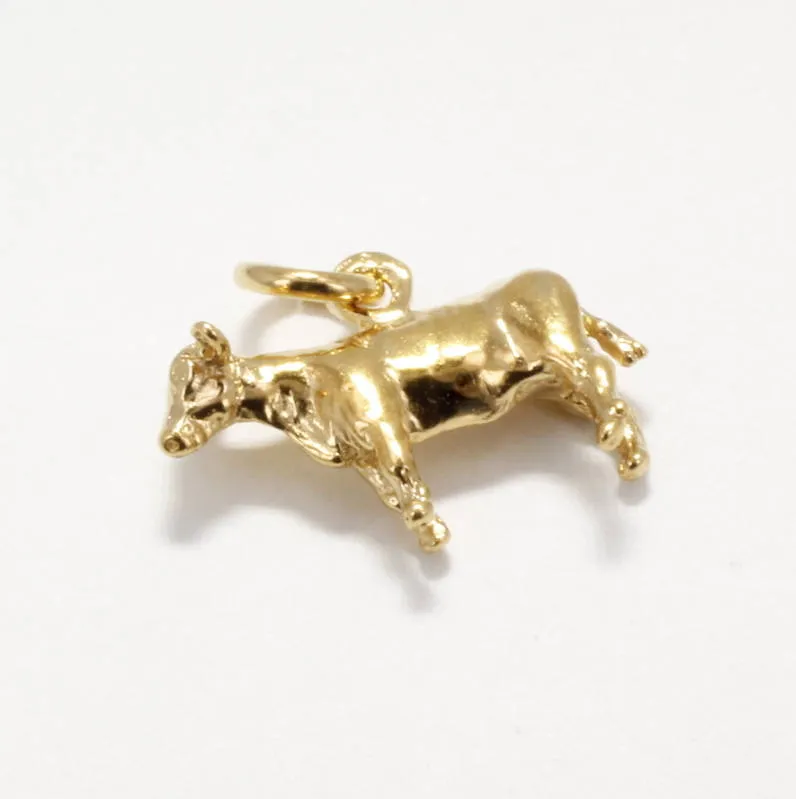 14kt Gold Vermeil Heifer Charm
