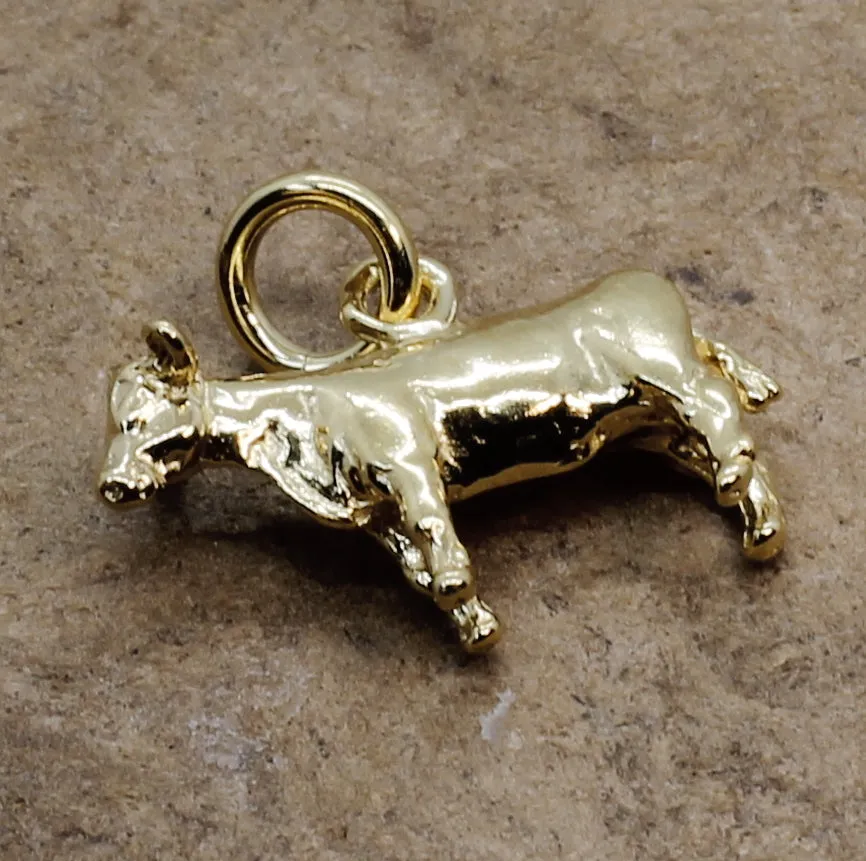 14kt Gold Vermeil Heifer Charm