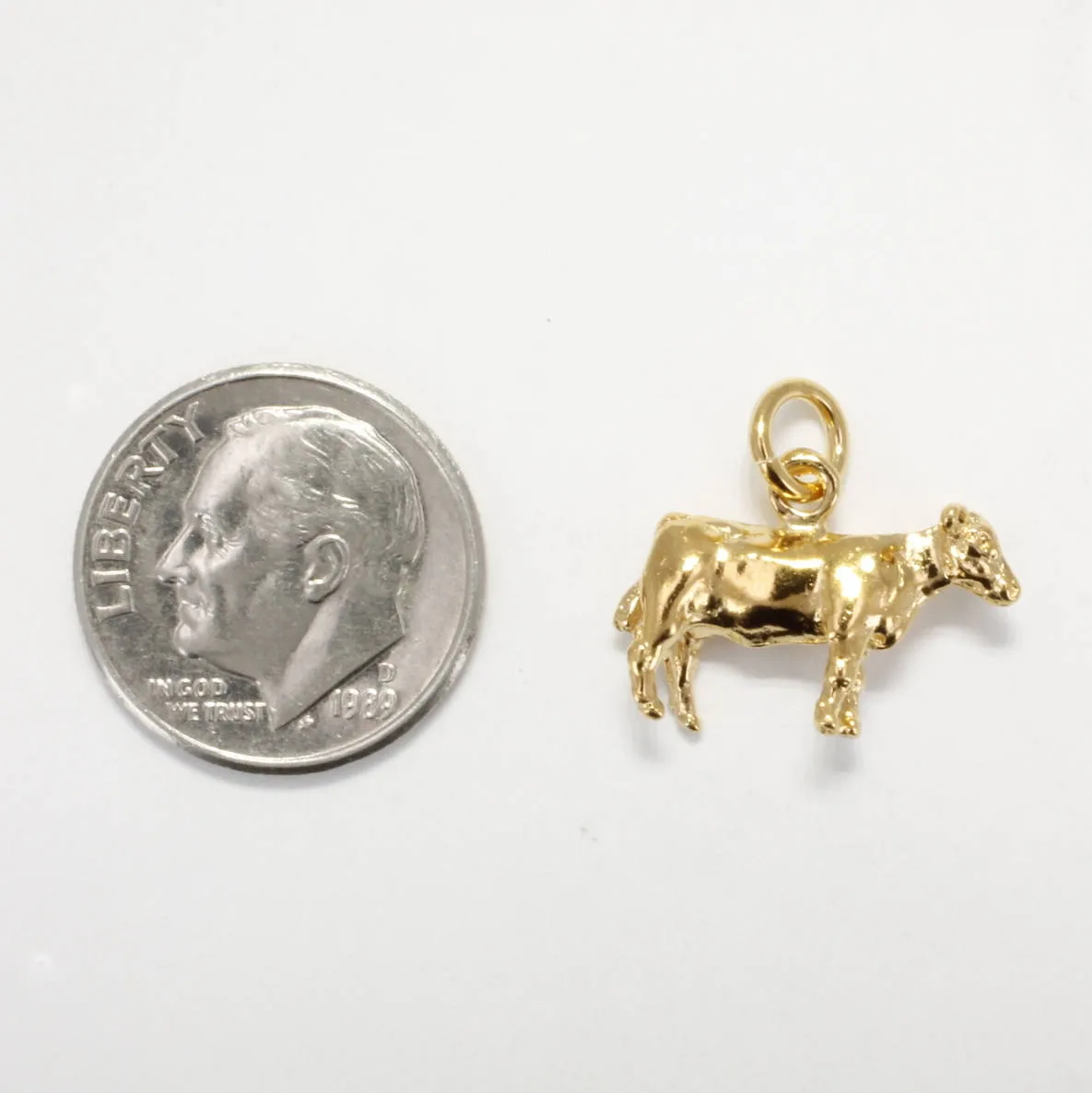 14kt Gold Vermeil Heifer Charm