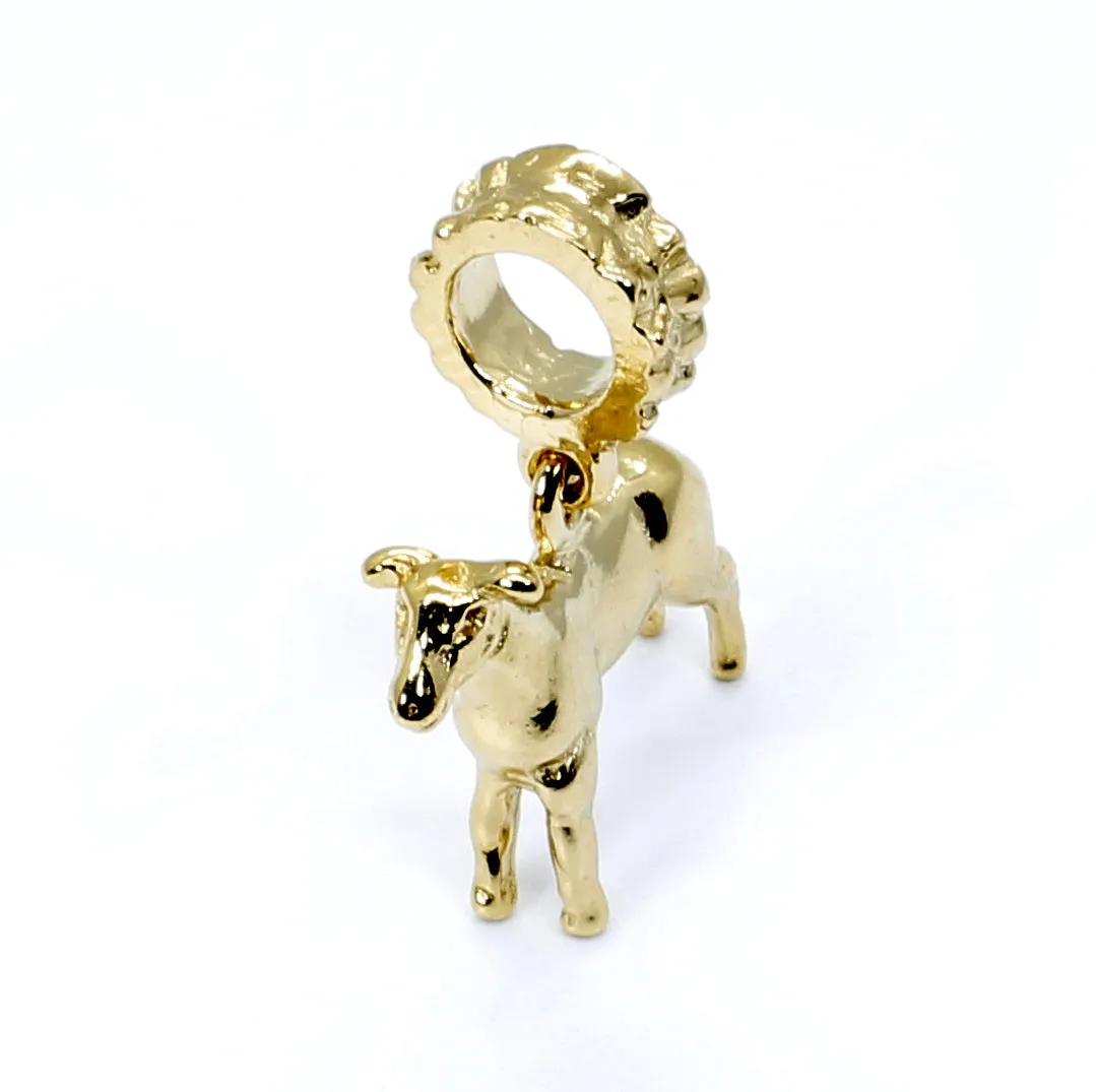 14kt Gold Vermeil Show Lamb Slide Charm