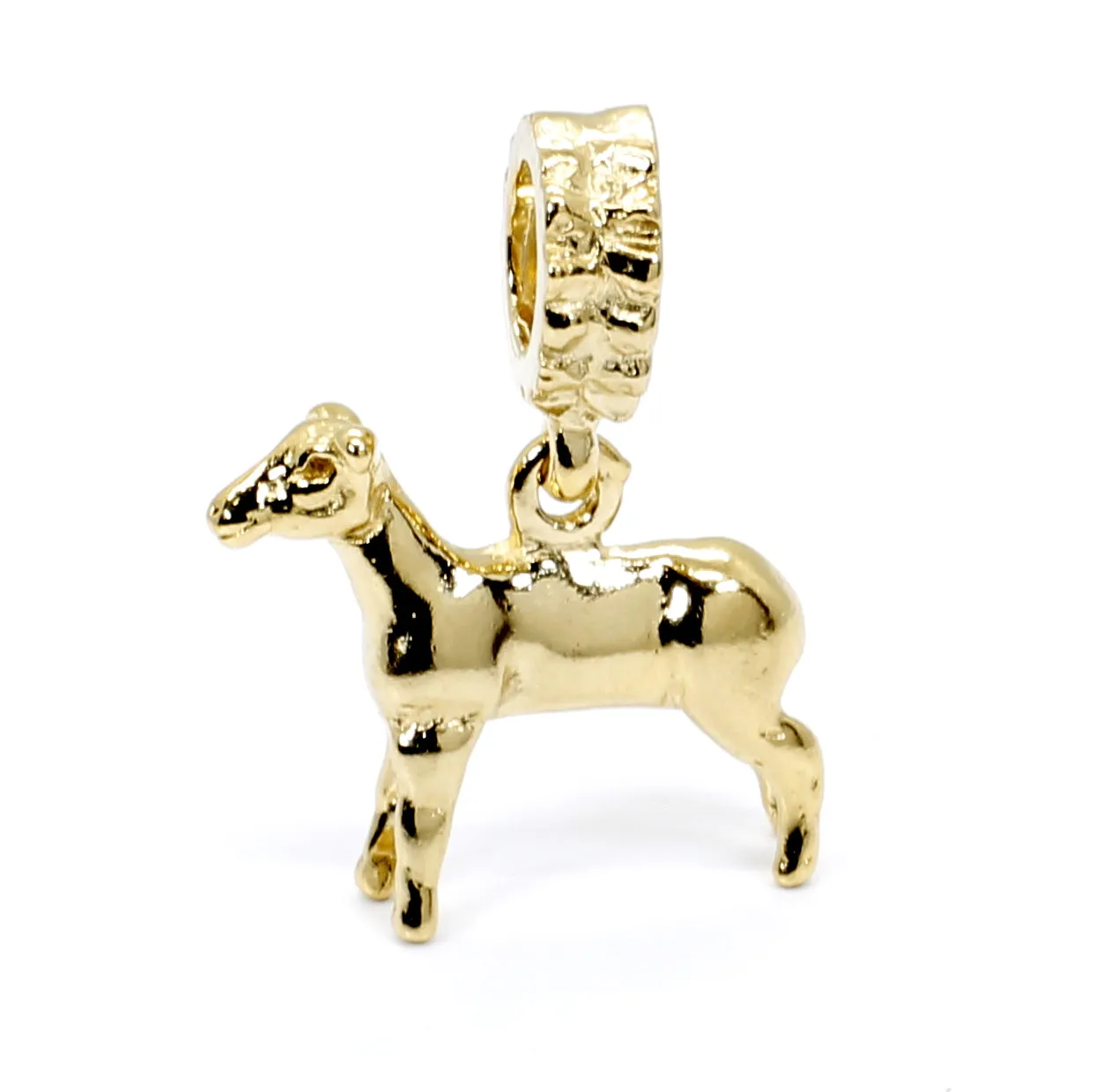 14kt Gold Vermeil Show Lamb Slide Charm