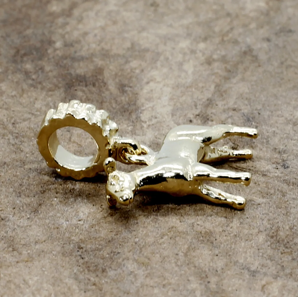 14kt Gold Vermeil Show Lamb Slide Charm