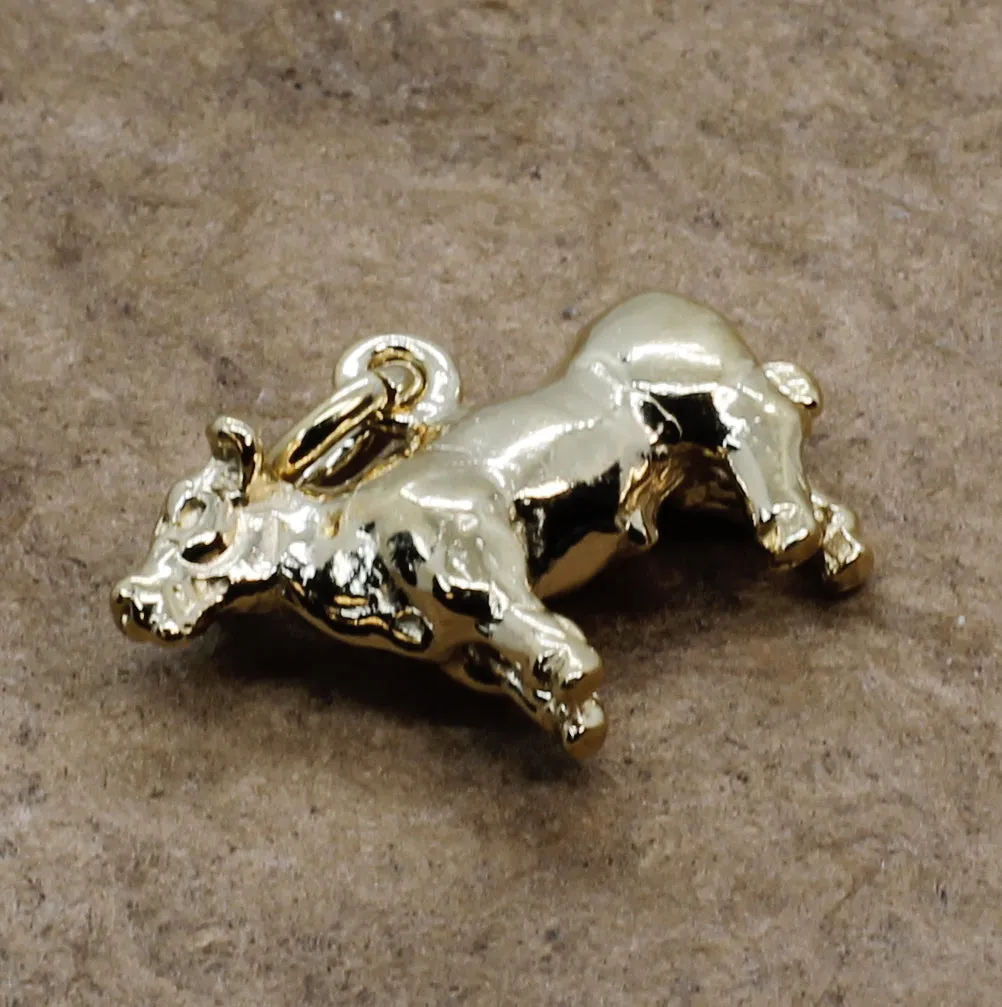 14kt Gold Vermeil Show Steer Charm