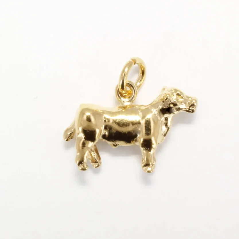 14kt Gold Vermeil Show Steer Charm