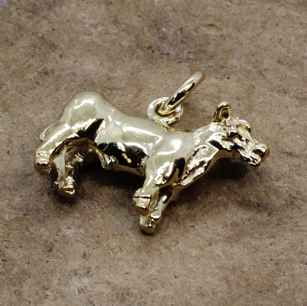 14kt Gold Vermeil Show Steer Charm