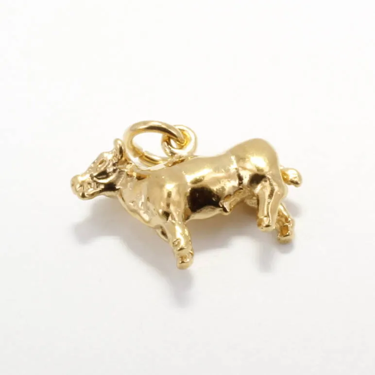 14kt Gold Vermeil Show Steer Charm