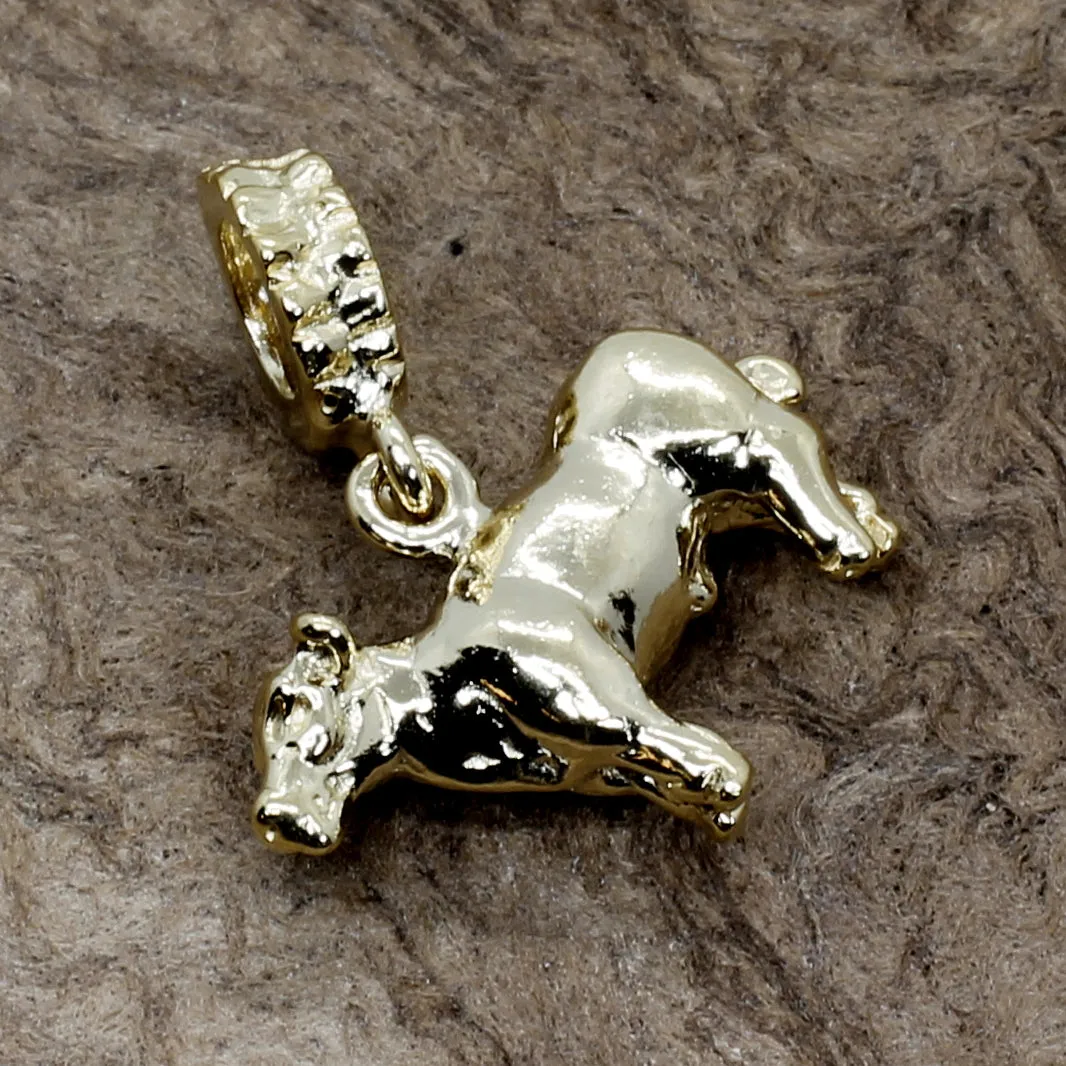 14kt Gold Vermeil Show Steer Slide Charm