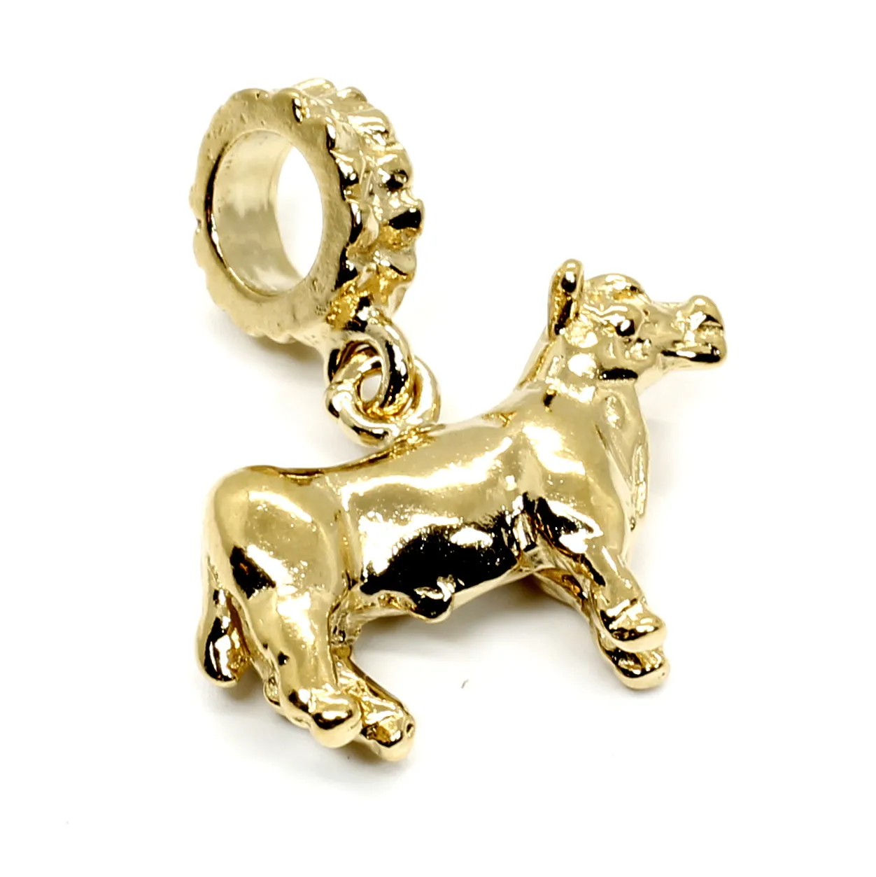 14kt Gold Vermeil Show Steer Slide Charm