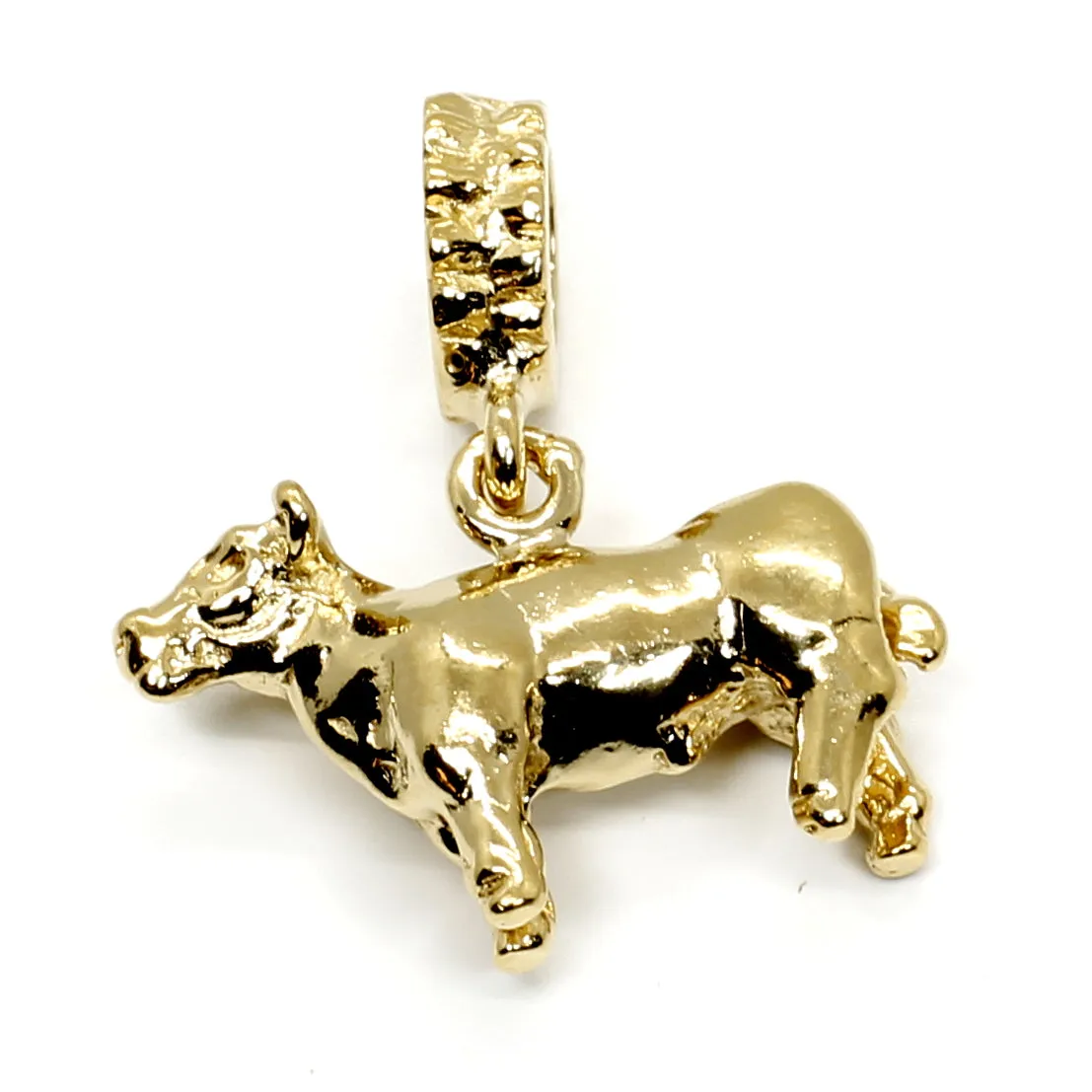 14kt Gold Vermeil Show Steer Slide Charm