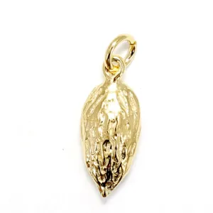 14kt Yellow Gold Vermeil Almond Charm in Smaller Size