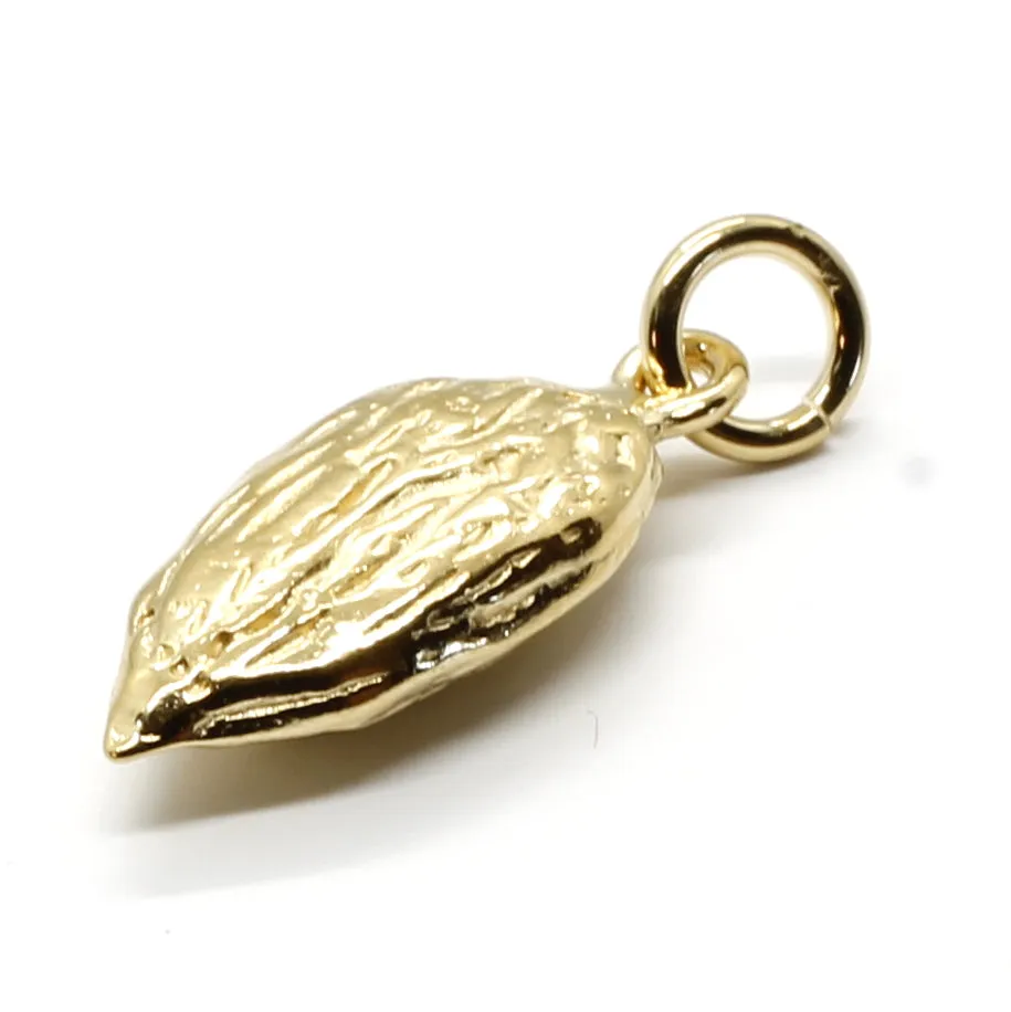 14kt Yellow Gold Vermeil Almond Charm in Smaller Size