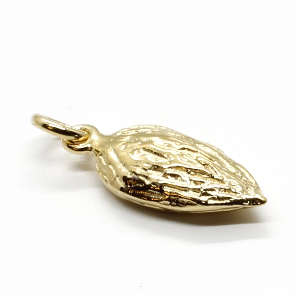 14kt Yellow Gold Vermeil Almond Charm in Smaller Size