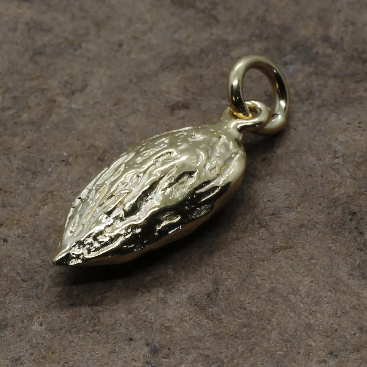 14kt Yellow Gold Vermeil Almond Charm in Smaller Size
