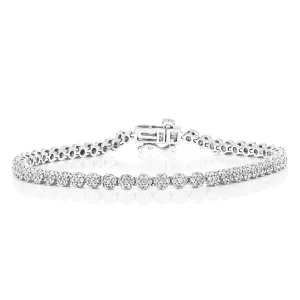 1.50 cttw Lab Grown Diamond Composite Tennis Bracelets in Silver